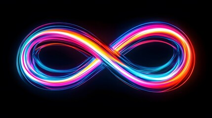 Poster - Dynamic infinity loop illustration abstract art digital design dark background vibrant colors visual concept
