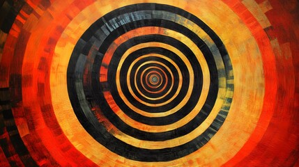 Poster - Dynamic circular patterns abstract design graphic artwork vibrant colors close-up visual rhythm for art enthusiasts