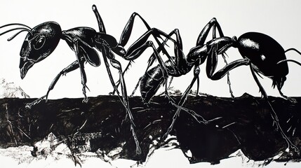 Wall Mural - Ants: A Black and White Masterpiece