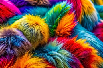 Poster - Abstract Fur Texture: Vibrant & Energetic Colorful Composition - Stock Photo