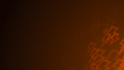 Poster - Orange thunder shapes are moving from the bottom right of a gradient grid abstract background, horizontal composition. Powerful background for graphic design.