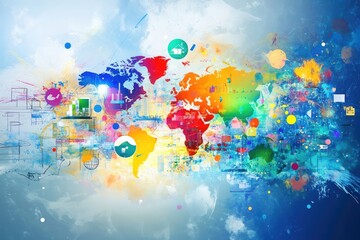 Poster - Digital learning platform showcasing e-learning tools, online courses, and global education accessibility
