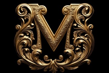Poster - Elegant carved antique gilded photo frame, isolated for a timeless decorative aesthetic