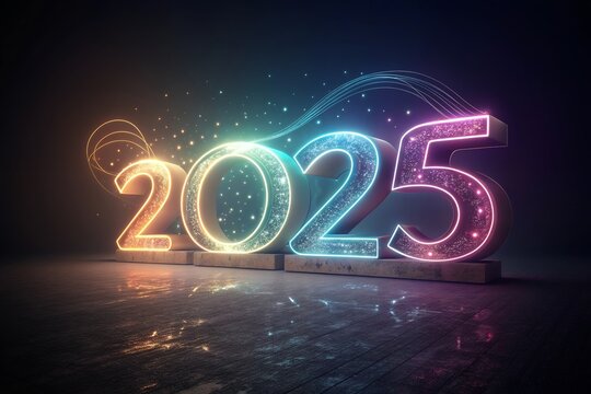 Design 2025 Happy New Year design vector. trendy new year 2025 design template.