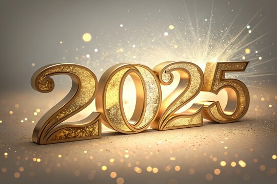 Golden 2025 2025 Happy New Year design vector. trendy new year 2025 design template.
