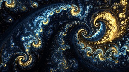 Wall Mural - Hypnotic fractal patterns glowing with neon energy in deep space