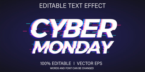 Poster -  cyber monday vector text effect with modern style design
