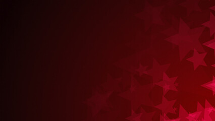 Poster - Red star shapes are moving from the bottom right of a gradient grid abstract background, horizontal composition. Event and banner background.