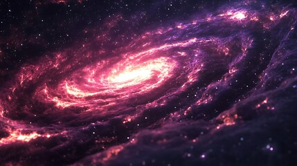 Wall Mural - Flowing neon fractals creating mesmerizing patterns in deep space