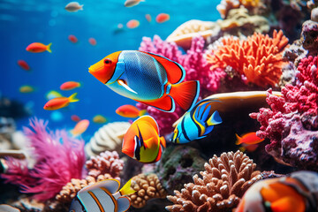 Wall Mural - film reverently honors majestic splendor and ecological importance of Great Barrier Reef unveiling its vastness myriad coral species and pressing imperative to safeguard and conserve this awe-inspirin