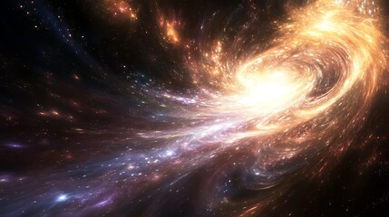 Wall Mural - Hypnotic fractal patterns glowing with neon brilliance in a vast universe