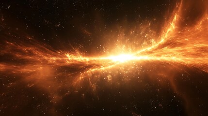 Wall Mural - Pulsing neon fractals expanding endlessly through interstellar depths