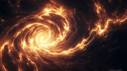 Wall Mural - Hypnotic fractal patterns glowing with neon brilliance in a vast universe