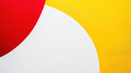 Poster - A vibrant composition featuring bold colors: red, yellow, and white, blended in geometric shapes that evoke modern art aesthetics.