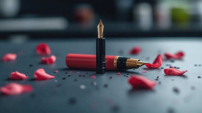 World Poetry Day celebration with handwritten verses and a vintage ink pen.