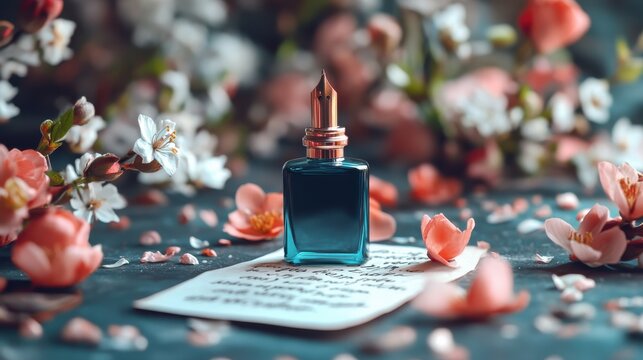 World Poetry Day celebration with handwritten verses and a vintage ink pen.