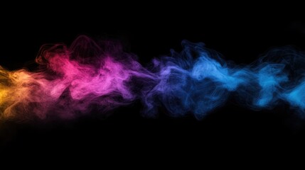 Wall Mural - colourful smoke texture on black background