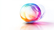 © Sahraya - Soap bubble, realistic transparent air sphere of rainbow colors with reflections and highlights isolated on white background, vector illustrations