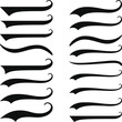 © Bashar - Text Tails Swoosh Baseball Sign, Typography font curve tail, font swoosh tail ornamental vector, Typographic swash and swooshes tails
