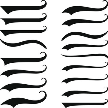 Text Tails Swoosh Baseball Sign, Typography font curve tail, font swoosh tail ornamental vector, Typographic swash and swooshes tails