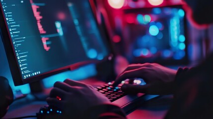 Programmer Coding on Computer, Software Development