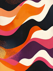 Poster - abstract waveform: vibrant hues