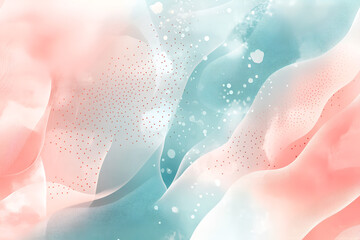 Poster - Pastel Dream: Abstract Swirling Textures in Coral and Mint Green