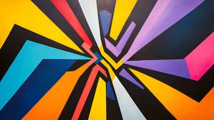 Poster - vibrant abstract art: bold geometric shapes in a captivating explosion of color. a dynamic and energ