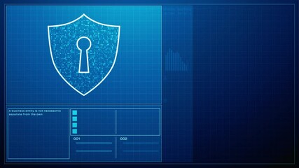 Poster - Cybersecurity Dashboard with Data Analytics Display,  Background animation 4k.