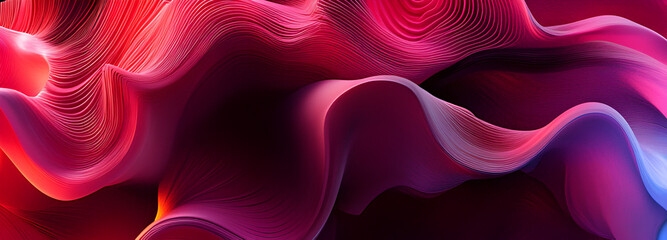 Fototapete - Crimson Wave Abstract: Fluid, vibrant swirls of crimson, magenta, and deep red create a mesmerizing abstract background. Perfect for design projects needing a bold, dynamic feel.