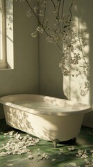 Canvas Print - Serene Bathroom: Spring Blossoms & Tranquil Moments