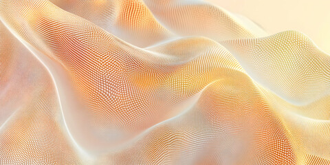 Poster - Abstract Textile: A dreamy, abstract background with delicate, flowing lines of silk or satin in soft pastel tones of peach, cream, and gold.