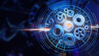 Poster - Intricate Clock Mechanism with Exposed Gears Illuminated by Soft Radiant Light Creating a Captivating Blend of Artistry and Timekeeping Functionality