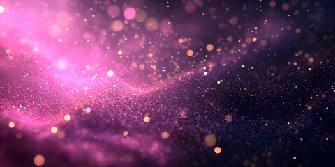 Canvas Print - cosmic pink stardust: a mesmerizing swirl of pink and purple stardust, glittering with bokeh lights 