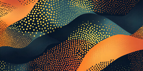 Poster - abstract wavy pattern with gold dots: a captivating abstract backdrop featuring a mesmerizing interp