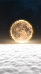 Wall Mural - Full Moon Night with abstract cloudy effect