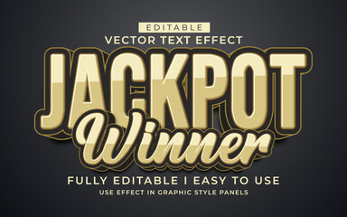 Poster - 3d editable jackpot winner text effect typography style template