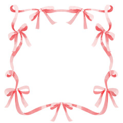 hand drawn style of pink ribbon. cute ribbon frame for decorate your artwork. romantic frame for val