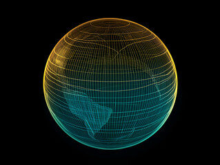 Poster - Global Network: A stylized, interconnected network of lines and points, representing the interconnectedness of the world.  The lines are glowing and colorful.