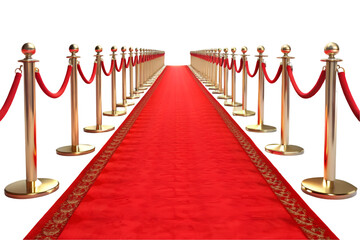 A grand entrance with red carpet 