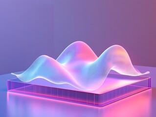 Poster - A stunning abstract visualization featuring vibrant waves of light in a modern, translucent design