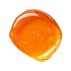 Poster - Bright orange gel with glossy texture, isolated on transparency background, showcasing its smooth and vibrant appearance