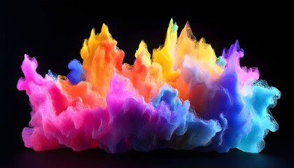 Poster - A vibrant explosion of colorful smoke swirling in bright hues against a dark background, creating an eye-catching visual effect that captivates and inspires creativity.