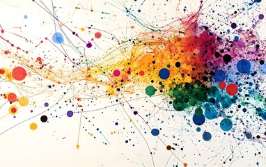 Poster - A vibrant splash of colors featuring abstract shapes and patterns, showcasing creativity and artistic expression. Ideal for backgrounds, designs, and modern art projects.
