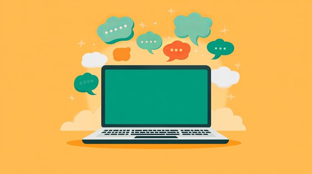 empowering virtual learning spaces, Virtual Learning Spaces with Speech Bubbles Illustration