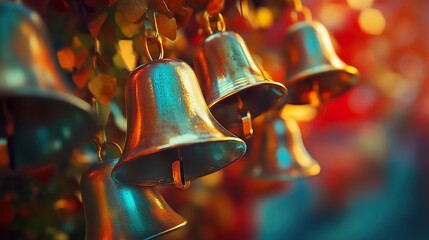 Wall Mural - Golden Bells: A Festive Close-Up