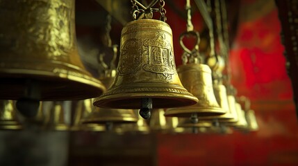 Wall Mural - Golden Temple Bells: Sacred Sounds and Cultural Heritage