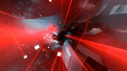 Wall Mural - red black light trail gentle floating with bokeh light on dark background, innovation futuristic tec