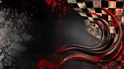 Aufkleber - Checkered racing flag with grunge texture.