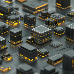 Wall Mural - Futuristic Cityscape 3D Illustration